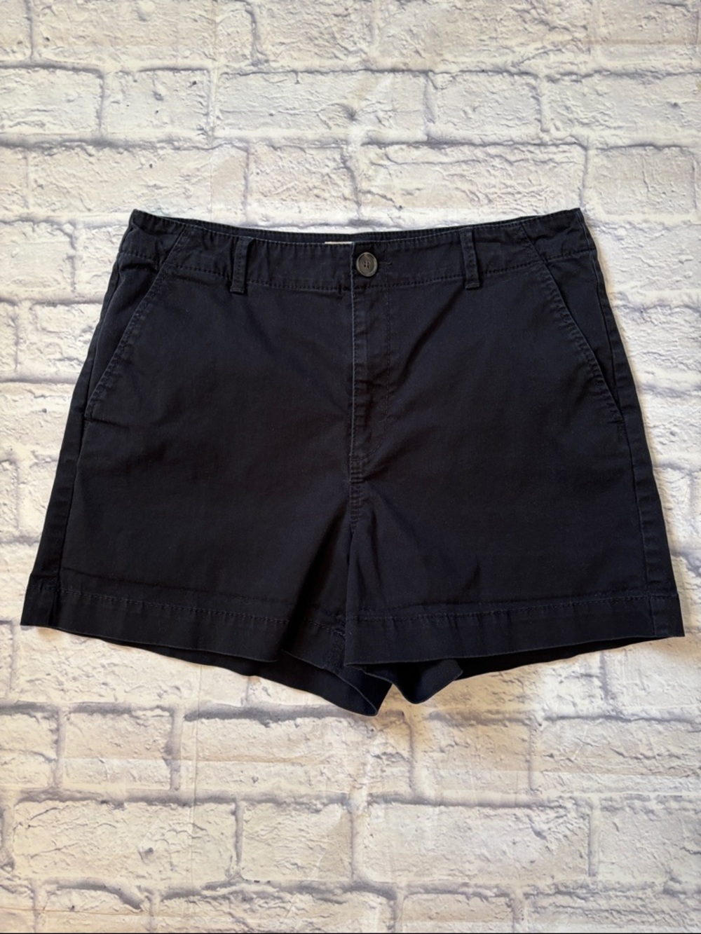 LOFT Washed Twill Shorts Plain Front Dark Navy Blue Women’s Size 8